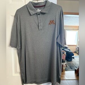 Men's Gray Minnesota gopher dri fit golf polo size Xl